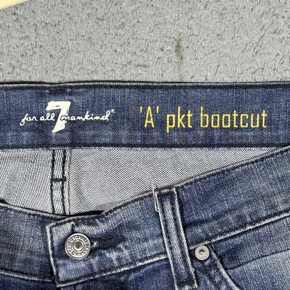 7 For All Mankind A Pkt Bootcut Jeans Men's 34 Blue Medium Wash Denim #3893 - Picture 6 of 10